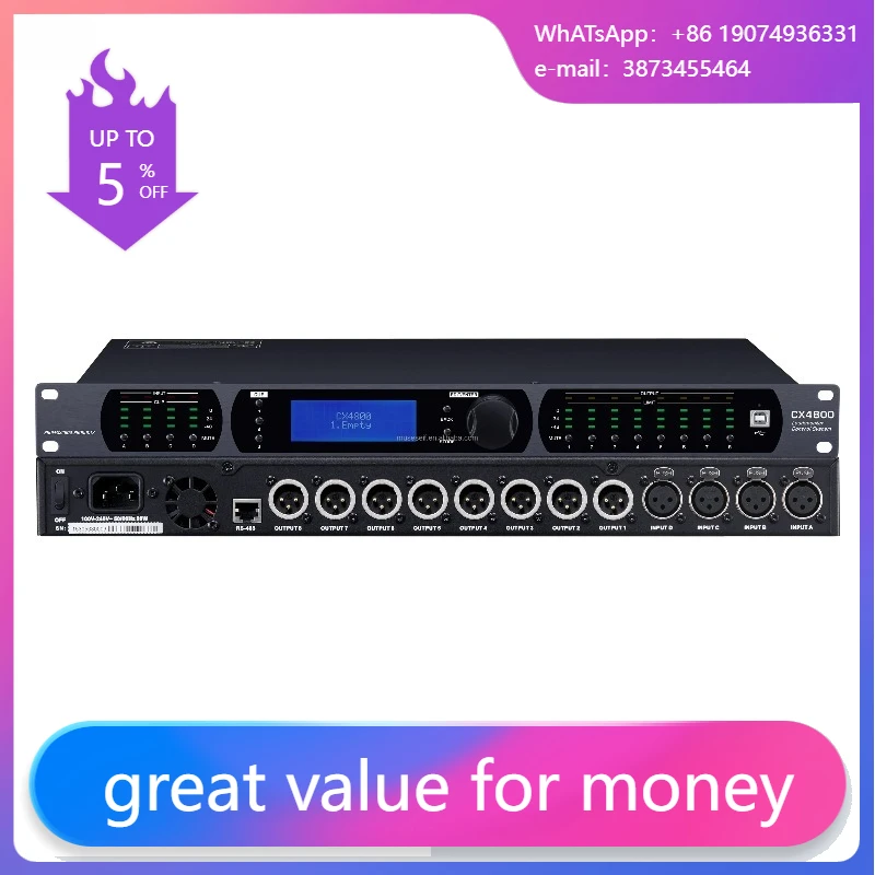 

CX4800 Professional Audio Processor Compatible Original Software 32-bit DSP Audio Processing 4x8 Loudspeaker Control System