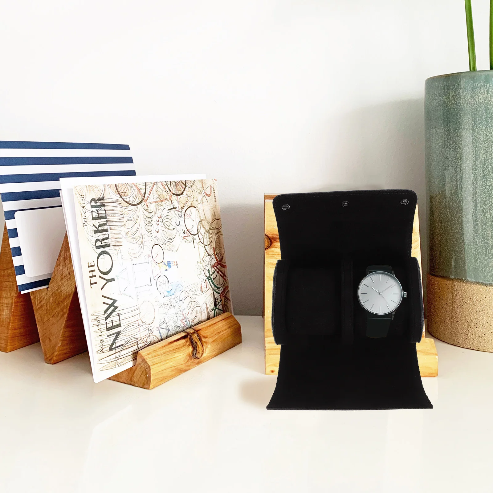 

Box for 2 Watches Soft PU Holder Portable Travel Case Storage Pouch Mens Fashion Watch Case Stylish Watch Roll Jewelry Storage
