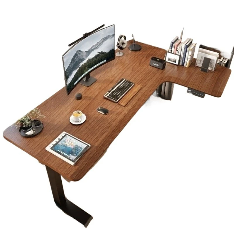 Solid wood corner desk, electric lift computer desk