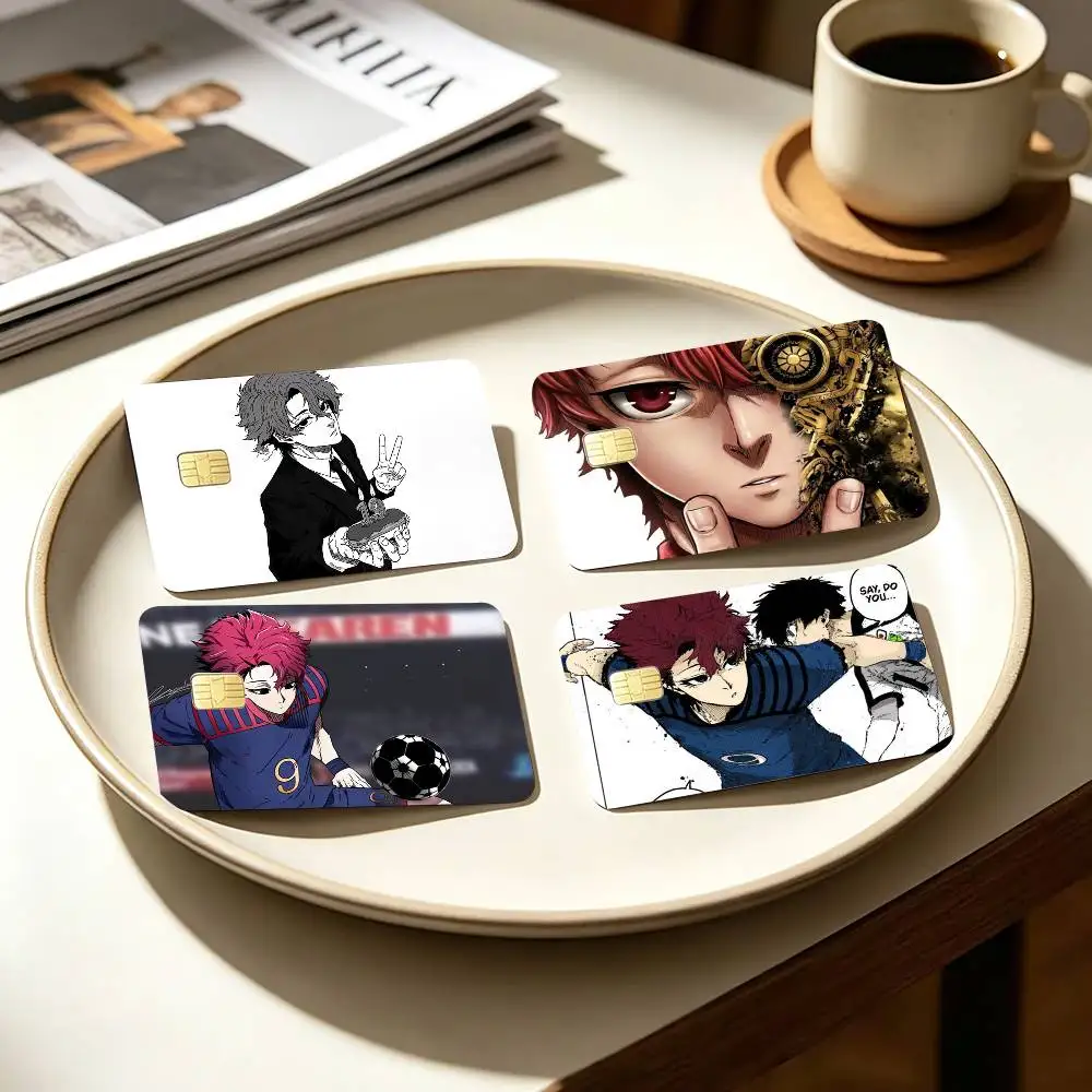COOL V-Vivian Hugo Blue Lock Manga   4pcs 1Set Card Stickers Small Waterproof Chip 4PCS Card Sticker Anti-Scratch