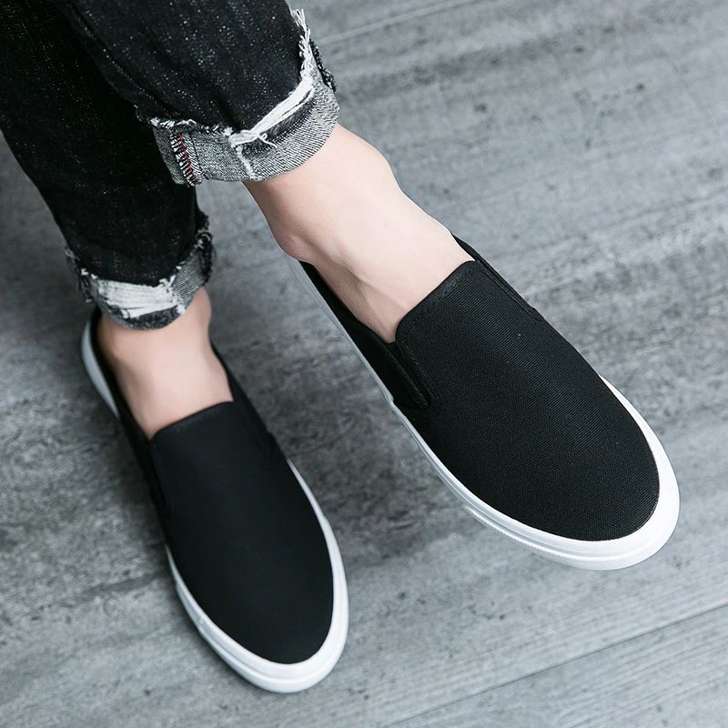 Canvas Half Shoes For Men Mules Sandals Slip On Flats Summer Loafers Slippers Man Slides Backless Mens Casual Driving Shoes 2024