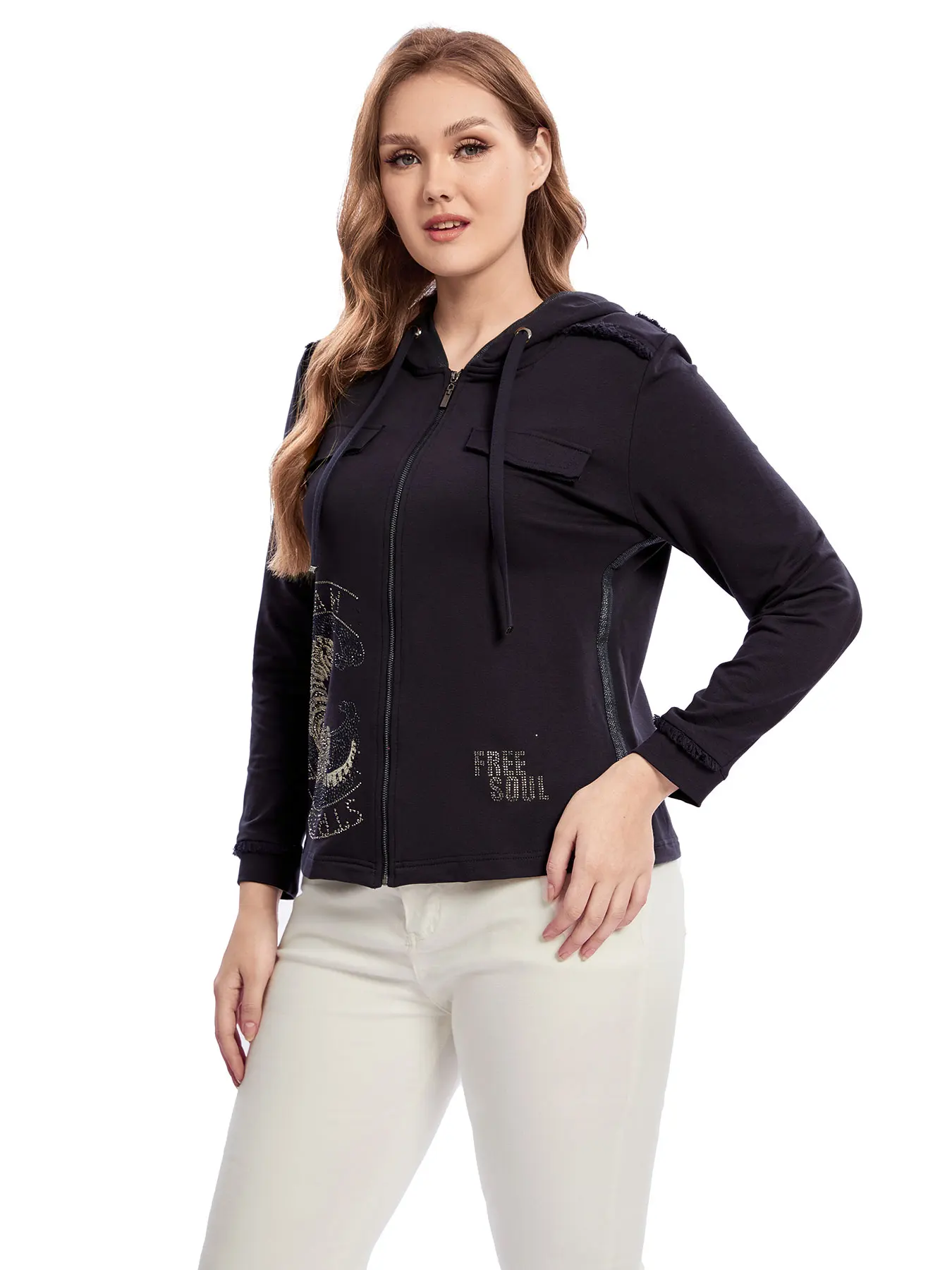 Cappotto da donna alla moda primaverile e autunnale lavorato a maglia taglie forti