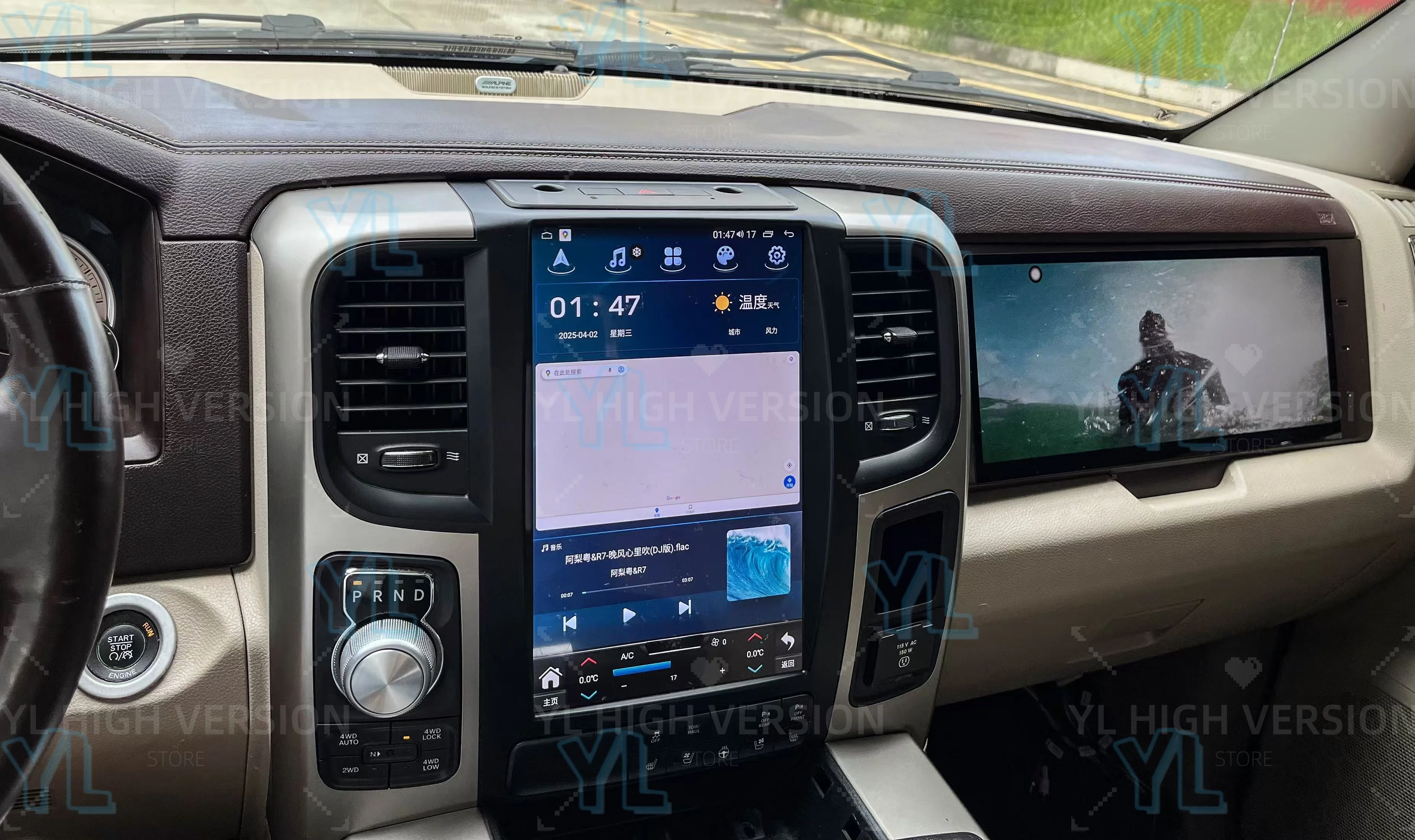شاشة لمس سعوية مقاس 17 بوصة تعمل بنظام Android 14 CarPlay وAndroid Auto Head Unit لـ Dodge Ram 2500/3500 2014-2018 - HD Co-pilot Enterta