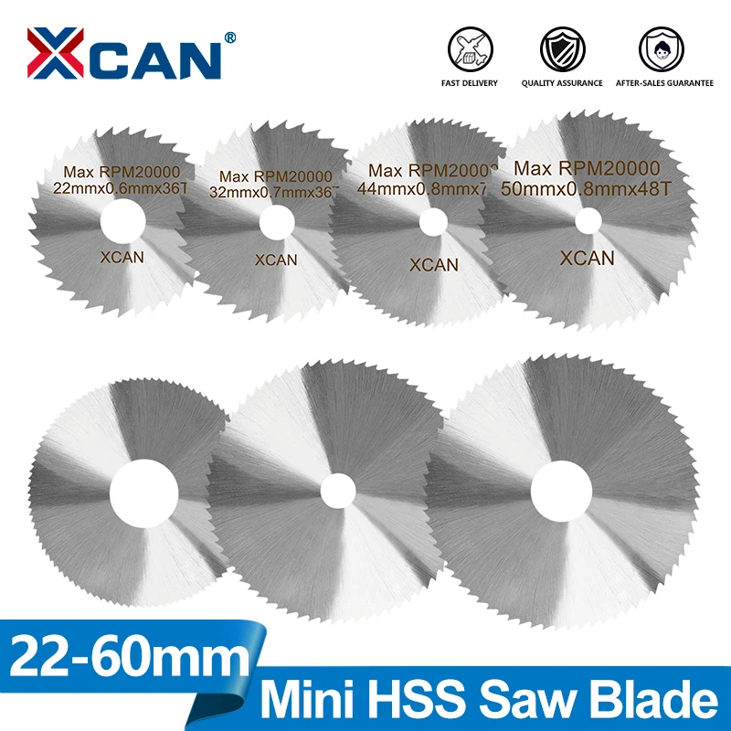 XCAN 1pc 22-60mm HSS Mini Saw Blade Circular Saw Blade Wood Cutting Disc for Dremel Rotary Tool For Cutting Wood Plastic Copper