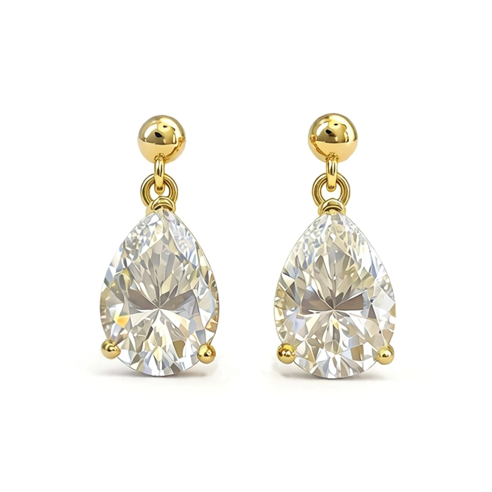 7*10MM Water Droplet 4ct Moissanite Earrings S925 Sterling Silver Zircon Ear Studs for Woman Birthday Party Jewelry Gift