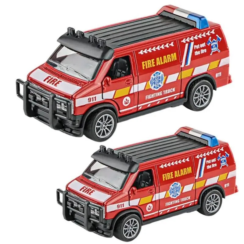 

Red Fire Truck Alloy Return Car Model Alloy Children's Toy Car Simulation Inertia