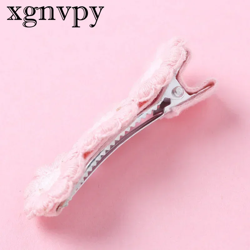 xgnvpy The new cartoon cute fabric children hair accessories solid color wool sunflower hair clip is fresh sweet and soft