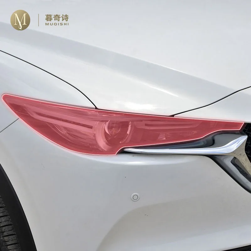 

pre cut car exterior headlight scratch resistant TPU protective film transparent/smoked black For Mazda CX-5 2017-2021