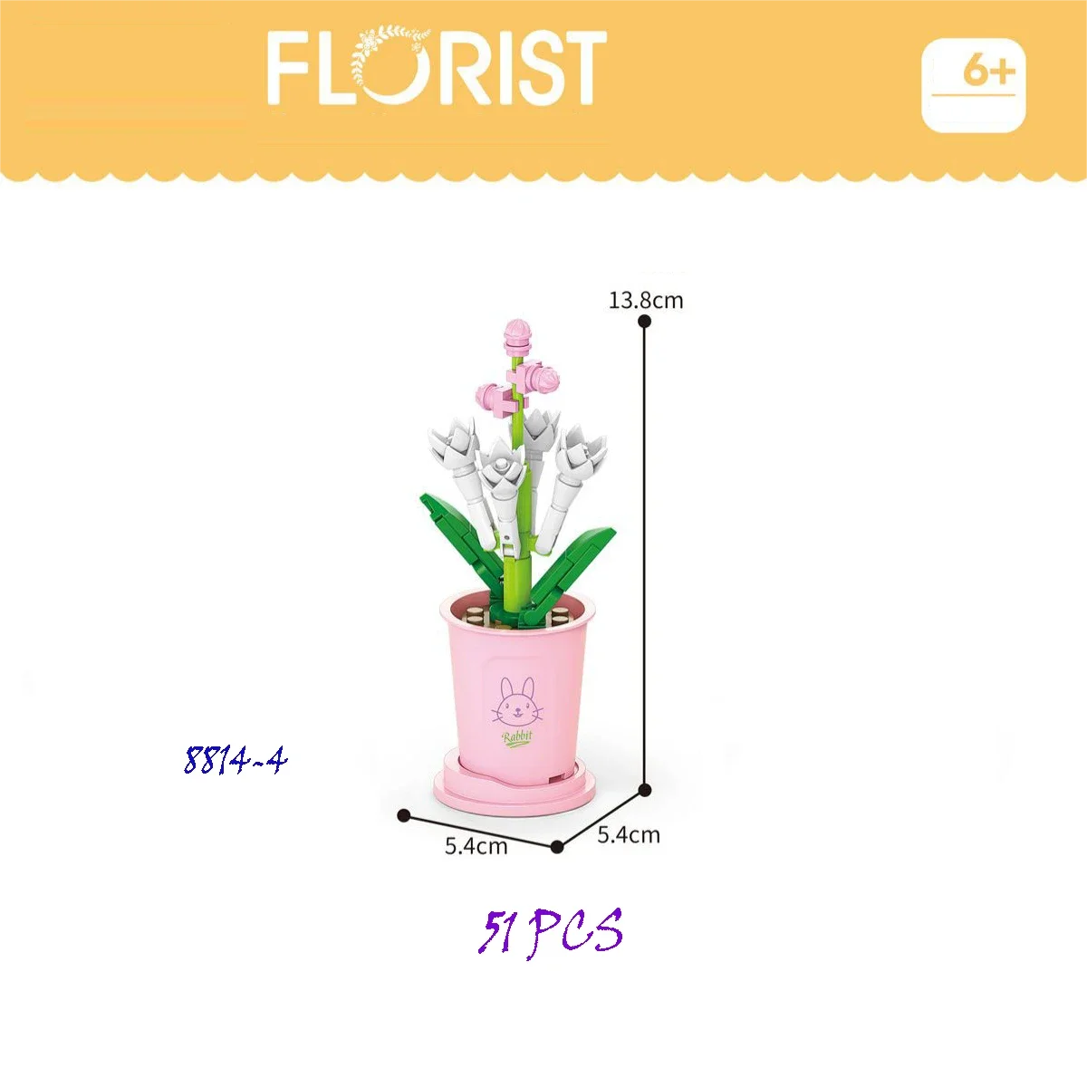 Creative Small Building Block Flower Art Mini Potted Plant 3D Model Gift For Girl Desk Decoration Simple Assembly Toys