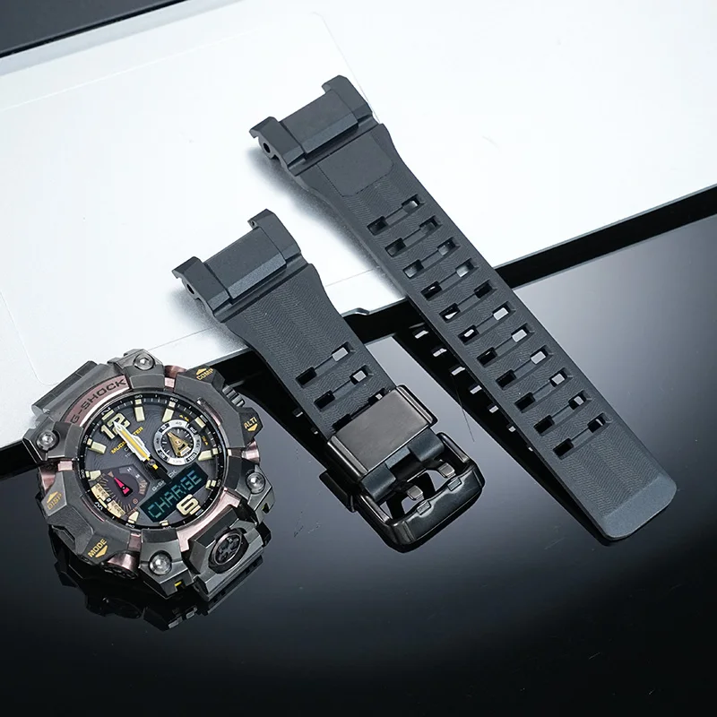 Resin watch strap for Casio GSHOCK, the third generation of the Big Mud King GWG-B1000 dedicated notch steel ring wristband