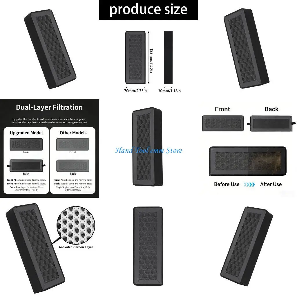 

H37F угольный фильтр, замена фильтра для очистки воздуха для P2S, 3D-принтер, картридж для удаления запаха, аксессуары