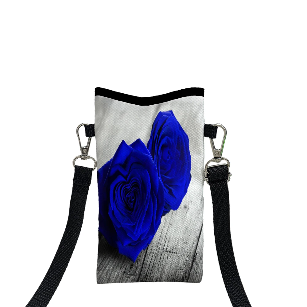 

Multicolor Roses Phone Pouch with Lanyard, Exquisite Pattern Print Crossbody Bag Shoulder Bag Mobile Phone Case12.18