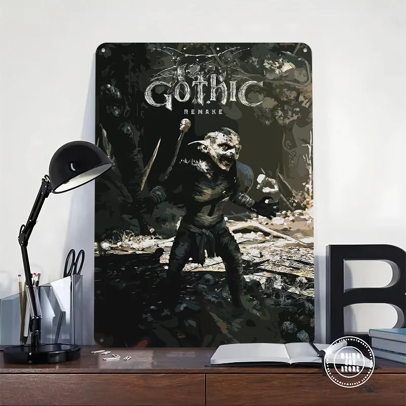 Gothic Remake Goblin Warrior Game Art Metal Poster Perfect Gift for Fans Lovers Personalized Wall Art Metal Sign for Decor Room