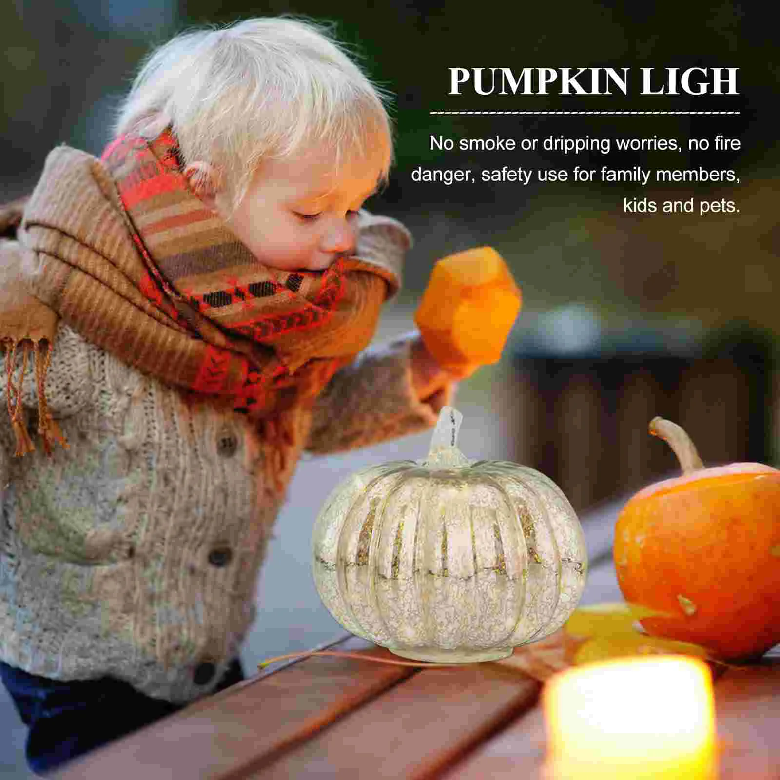 Luci Decorative per esterni Halloween Glass LED up Jack-o-lantern Child Night Fall Decoration Pumpkin