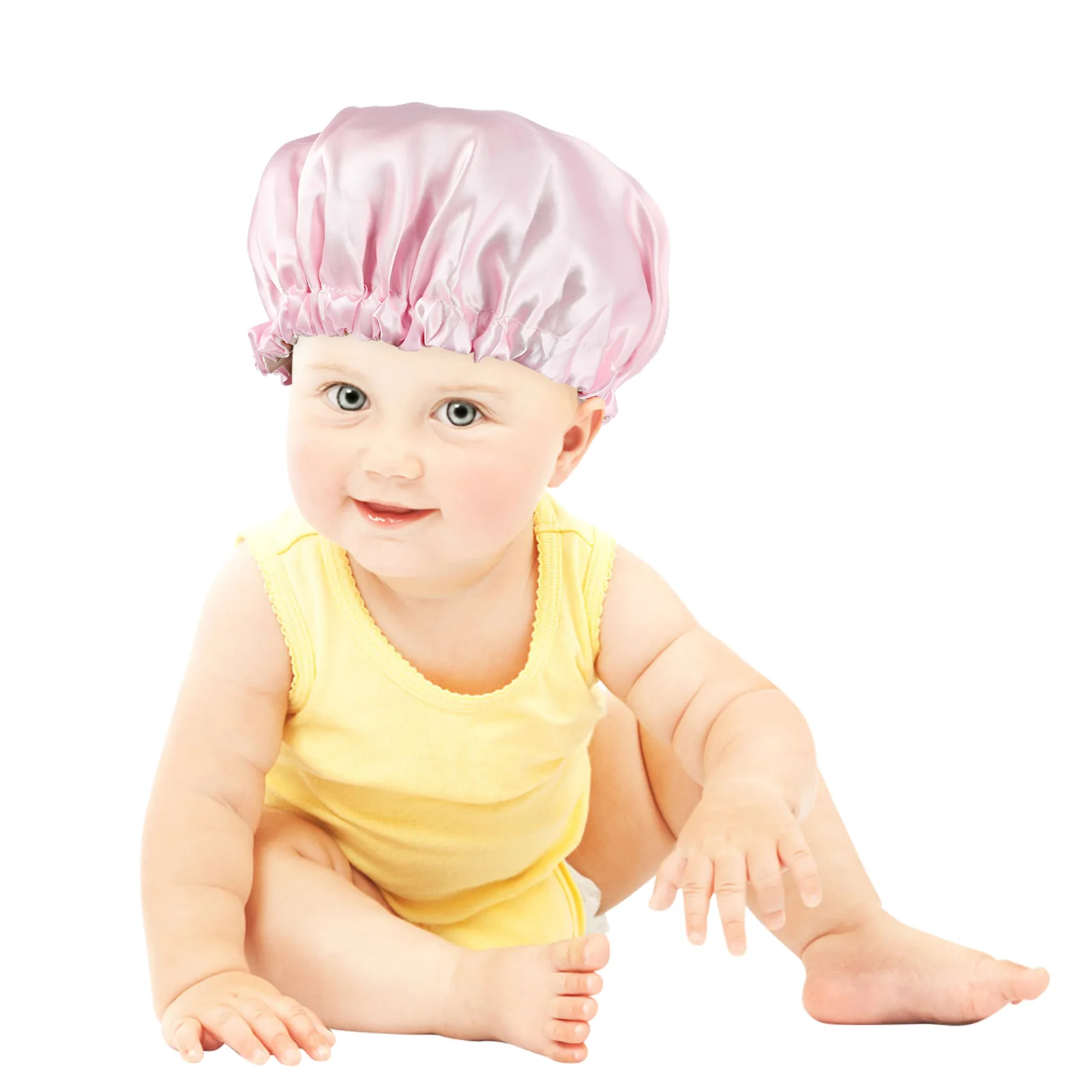 

Satin Bonnet Night Hat for KidsToddler Reversible DesignAdjustable CapBreathable MaterialShowerUseChildrenBaby