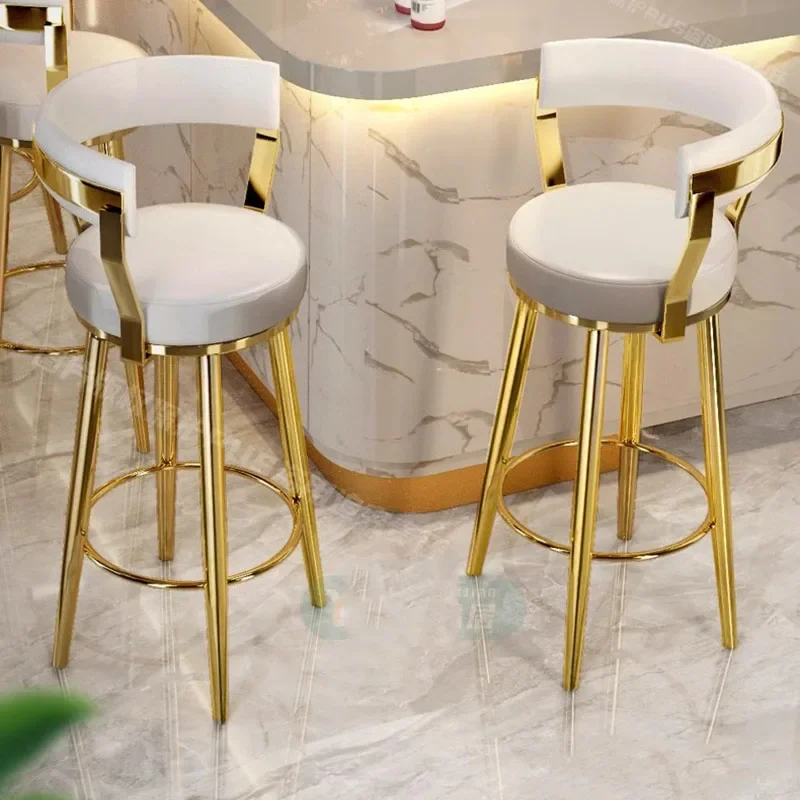 Barstool Vanity เก้าอี้บาร์ห้องครัวหรูหรา Waiting เคาน์เตอร์รอบเก้าอี้บาร์ Make Up Vanity Sillas Para Comedor เฟอร์นิเจอร์ร้านอาหาร