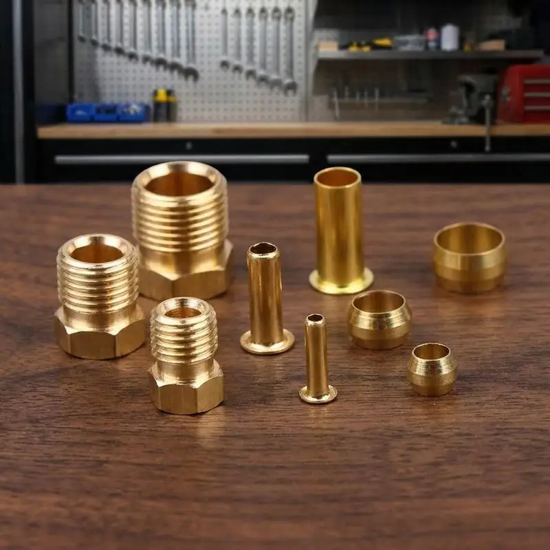 

Sealing Ferrule Brass Fittings CNC Liner for 4mm 6mm 8mm Tubing Heat Resistant Hose Repair Industrial DIY Project