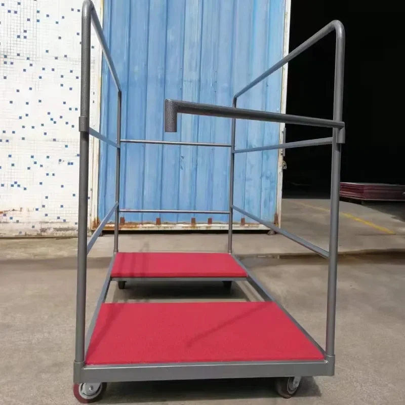 Modern Round Plastic Banquet Table Trolley for Restaurant Outdoor Service Cart Mobile Dining Stand Wheeled Utility Tray