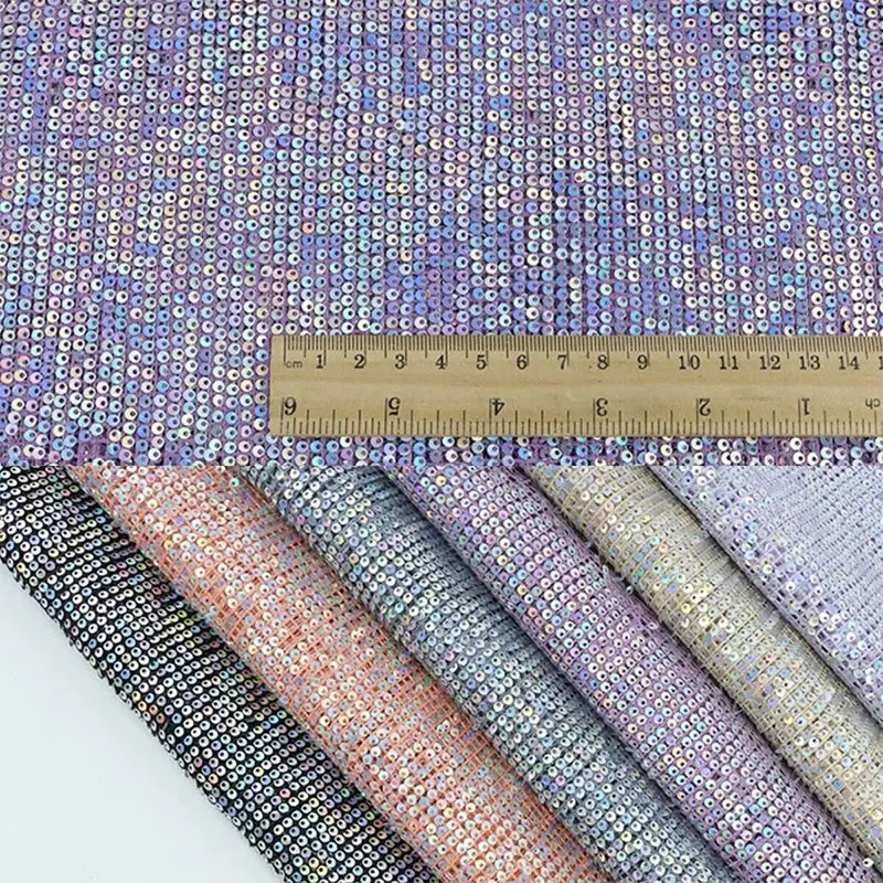 

100*130cm Iridescent Metallic Sequin Fabrics Sparkly Mesh Fabricfor Diy Sewing Curtain Bag Garment Wedding Dresses Home Decor