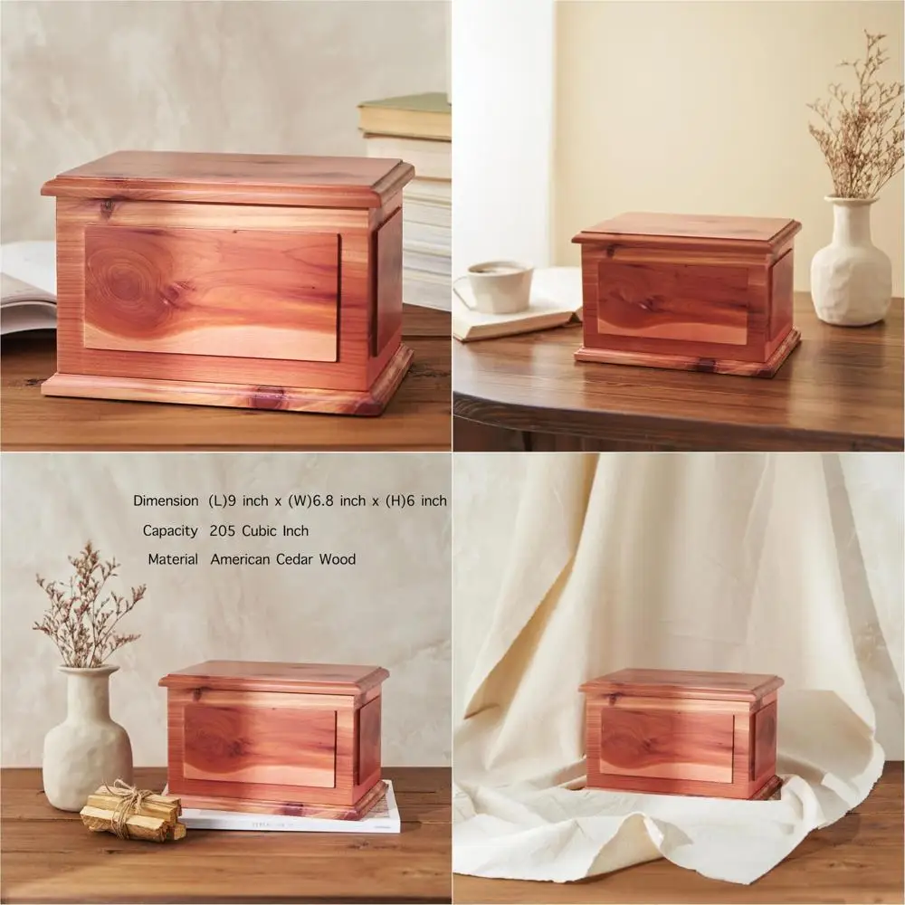 

Кедровая урна ручной работы для кремационного пепла для взрослых, деревянная урна для пепла для взрослых, долговечная деревянная урна для кремации из кедра