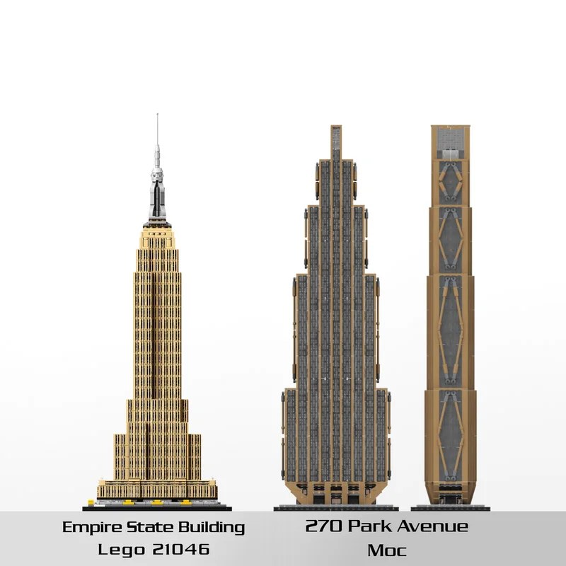 MOC bouwstenen Monteren speelgoed 270 Park Avenue 1:800 schaalmodel 3180 stks Creatieve vakantie cadeau Wolkenkrabber serie