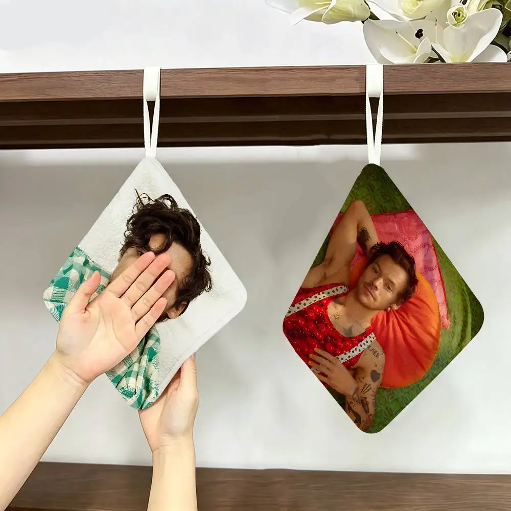 H-Harrys Music S-Styles Hanging Design Hand Wiping Towel, Polyester Cotton Fabric, Universal for Bathroom Kitchen