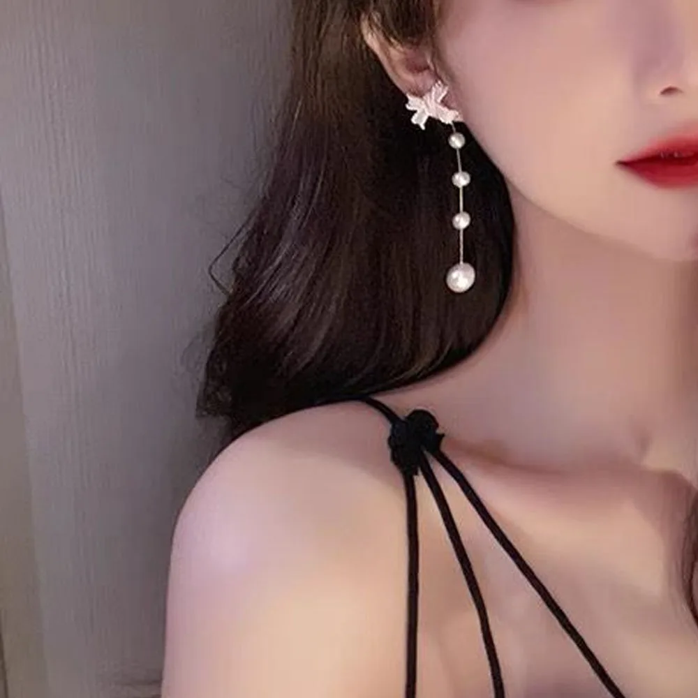 Korean Style Bowknot Earrings For Women 2022 Trending Elegant Exquisite Trendy Classic Chain Earrings Gifts High-Quality New