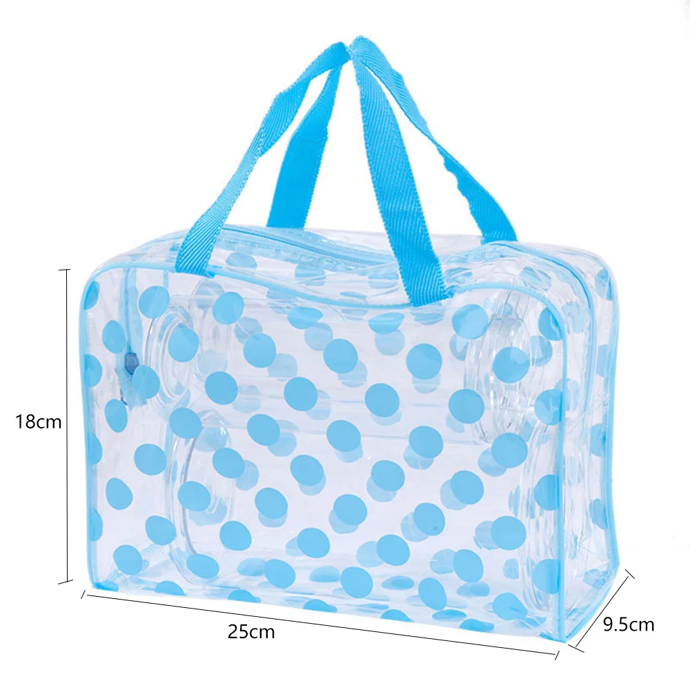 Transparente Polka Dot Damen-Make-up-Tasche, wasserdichte PVC-Kosmetiktasche, tragbare Damen-Aufbewahrungstasche, Toilettenartikel, Damen-Waschtasche – Detail 8