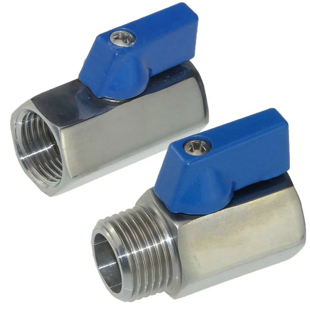 Edelstahl-Wasserhahn-Kugelhahn, ASI 316, Brauerkugelhahn, 1/4 Zoll, 3/8 Zoll, 1/2 Zoll, wassersparendes, verstellbares Ventil, Badezimmer-Set