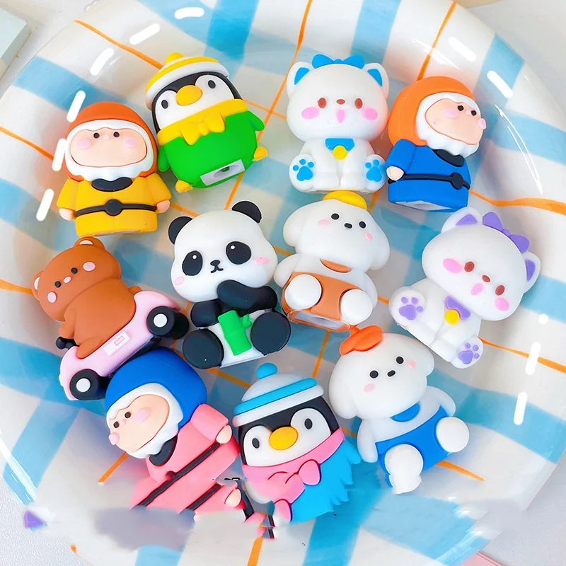 8 pcs/lot Kawaii Penguin BearPencil Sharpener Cute Hand Mechanical Cutter Knife Stationery Gift School Supplies