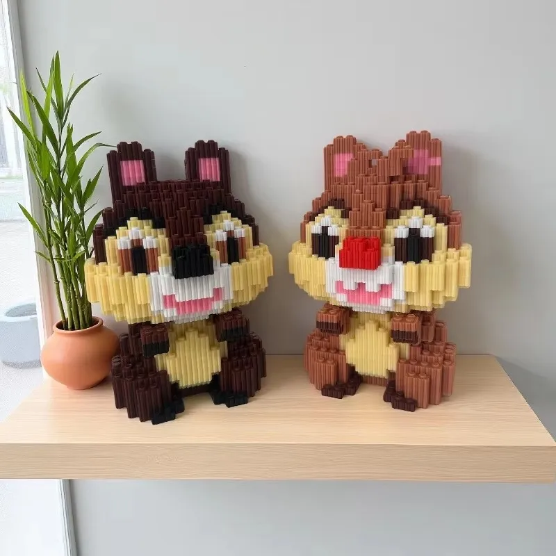 Cute Squirrel Qichititi Combination Building Blocks Toy Small Particle Bricks Children's Assembly Ornament Gift Quick Delivery
