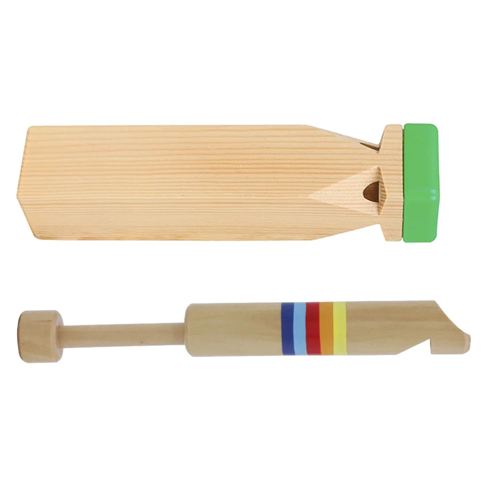 

2pcs Wooden Flute Train Kids Whistle Set Slide Whistle for Children Lightweight Musical Instruments Educational Toys