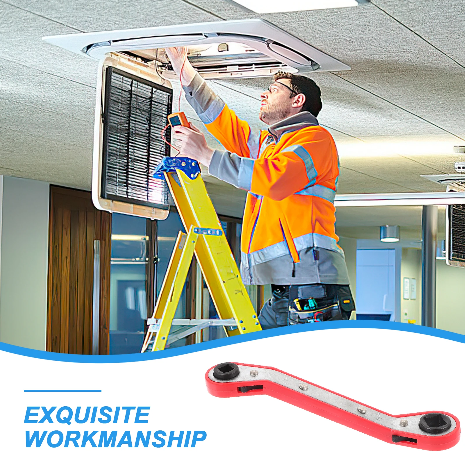 أدوات مفتاح التبريد ذات الوجهين صمام مكيف الهواء مفتاح ربط بسقاطة إصلاح التبريد Hvac تصعيد #1