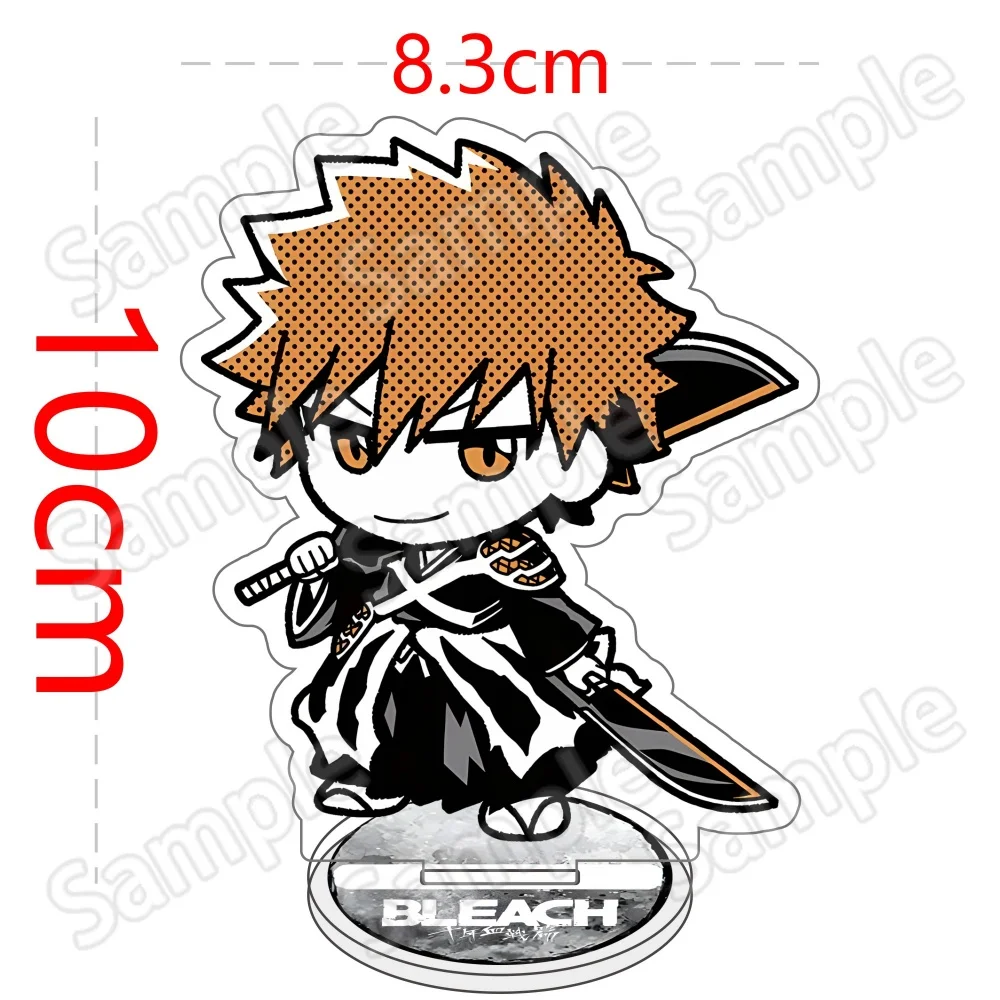 Bleach Anime 10cm Acrylic Keychain Double Sided Print Byakuya Kuchiki Kenpachi Zaraki Cartoon Pendant Cosplay Gift