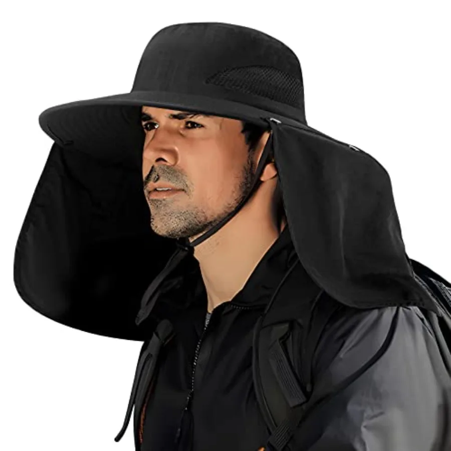 

DOCVIT Fishing Hat for MenandWomen, Outdoor UV Waterproof Wide Brim Bucket Hat, UPF50+ Sun Hat with Neck Flap