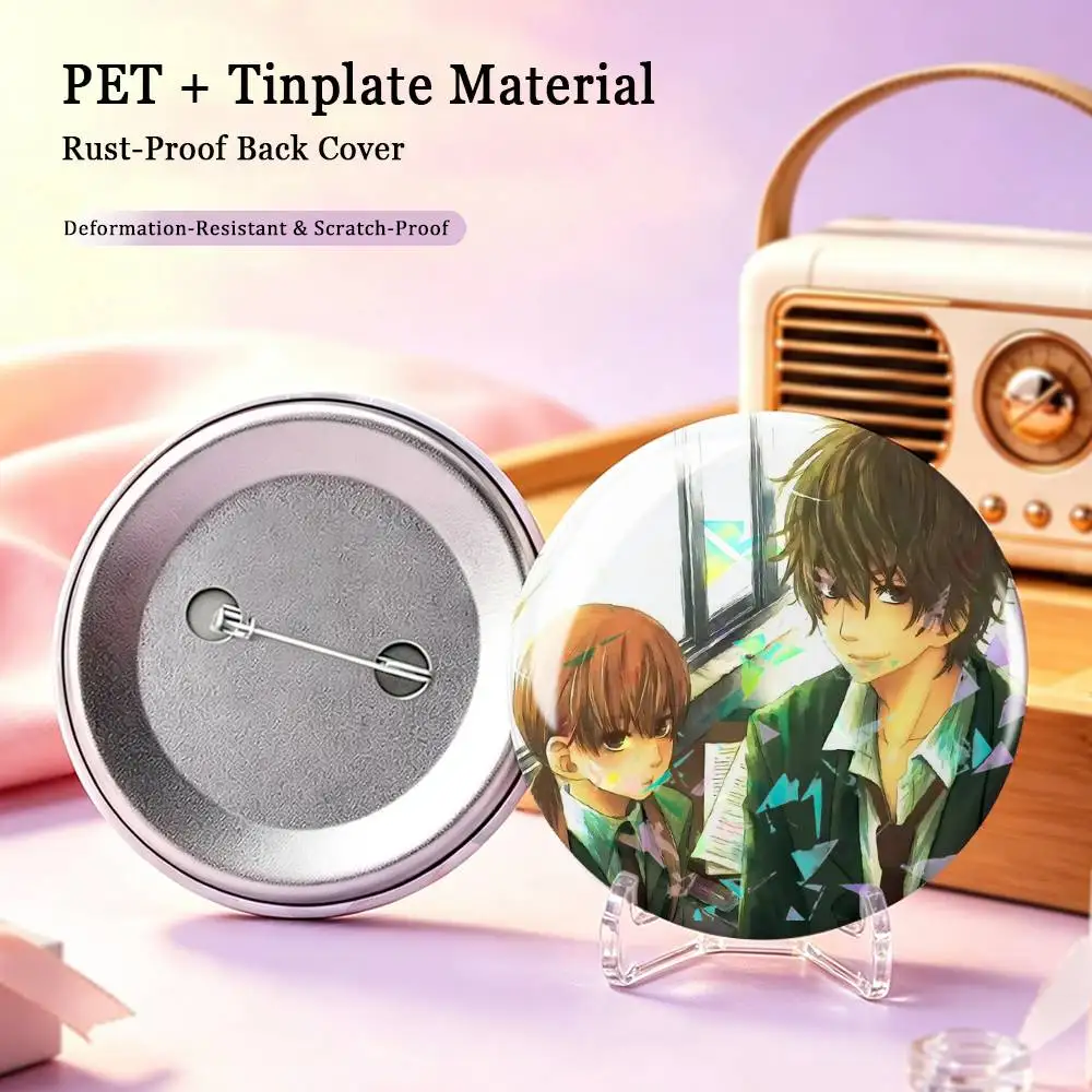 My Little Monster Shizuku Haru Badges Creative Tinplate Round Button PinsBrooch Badge Clothes Backpack Custom