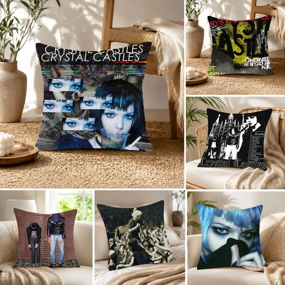 Chaotic Electronic Music Group C-Crystal Castles Cushion Cover Fluffy velvet Nordic style plush Living room sofa decorative