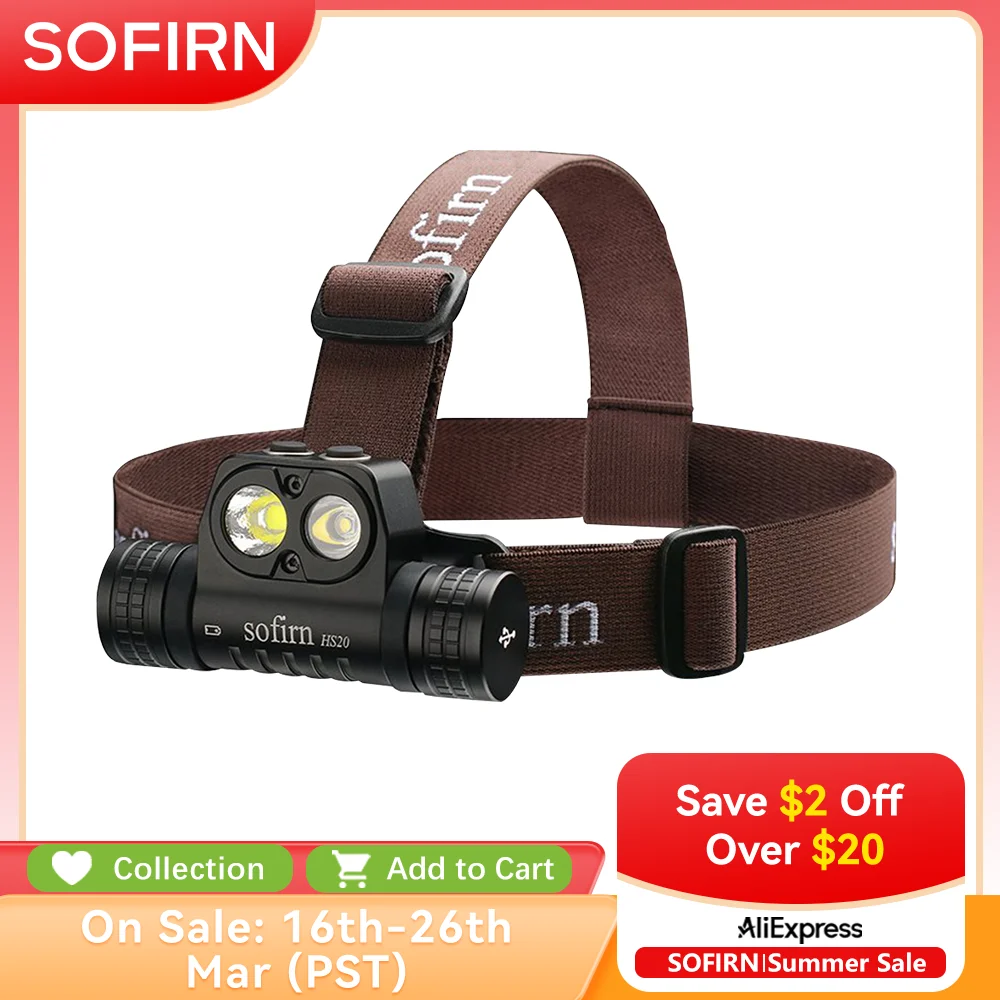 

Sofirn HS20 XHP50.2 LED Headlamp 2700lm Rechargeable USB C Flashlight Powerful Head Lamp Floodlight & Spotlight