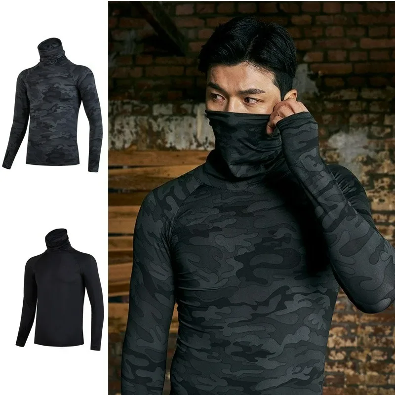 Men's Fitness Long Sleeved Quick Drying Elastic Outdoor Sports Cycling Hiking Camping Men's Running Tight Fitting Clothes