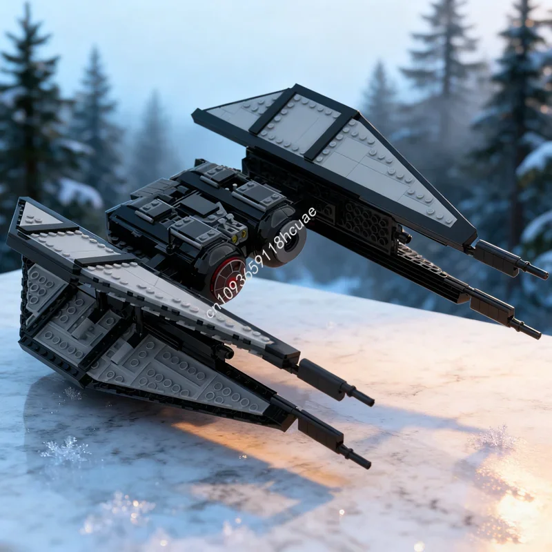 

833 детали MOC: Конструктор «Звездный бомбардировщик TIE Первого Ордена» — модель для сборки, игрушка DIY, рождественский подарок, развивающий конструктор, подарок на день рождения