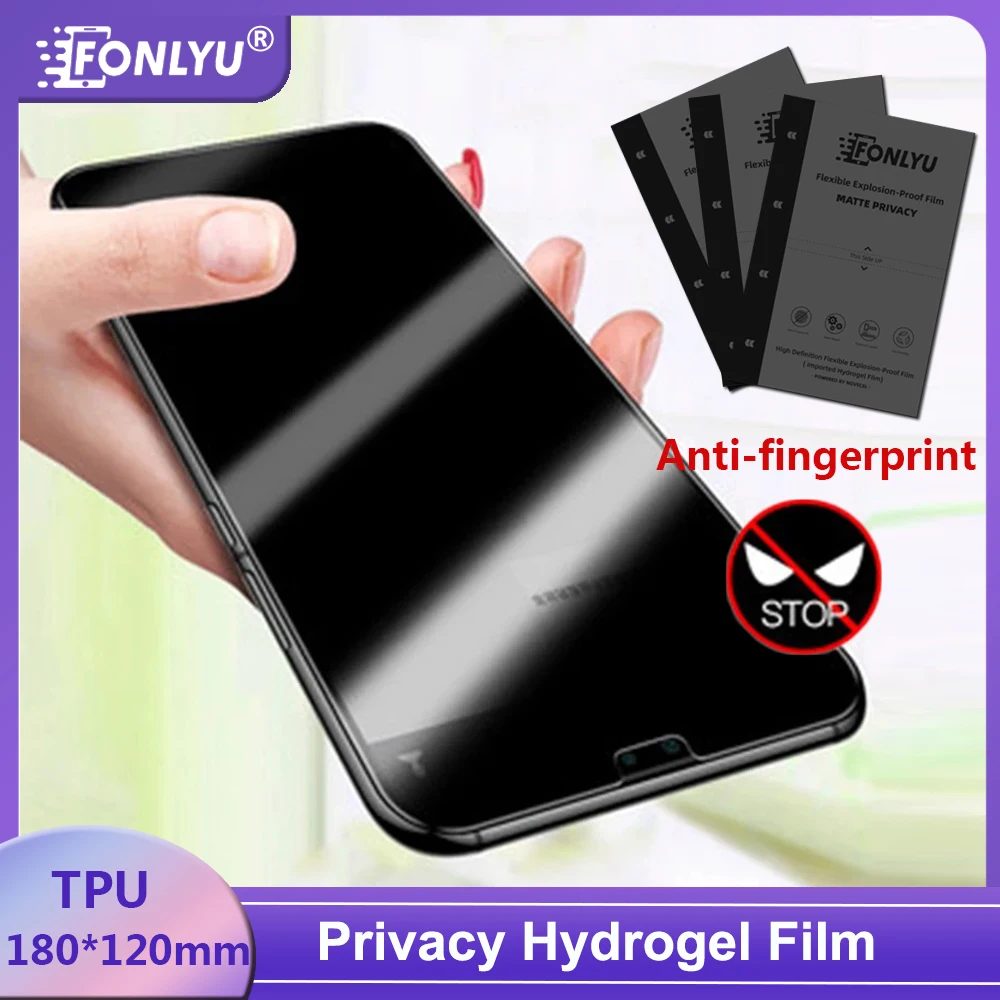 

FONLYU 50PCS TPU Matte Privacy Hydrogel Film For Blade Cutting Machine For iPhone 17 16 15 14 Pro Max Curved Screen Protector