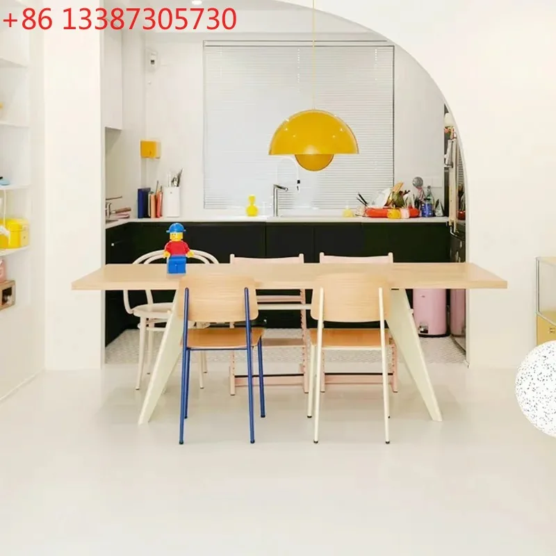 Large Size Wooden Party Table Event Non Slip Design Modern Dining Table Kitchen Salon Mesas De Comedor Living Room Decoration