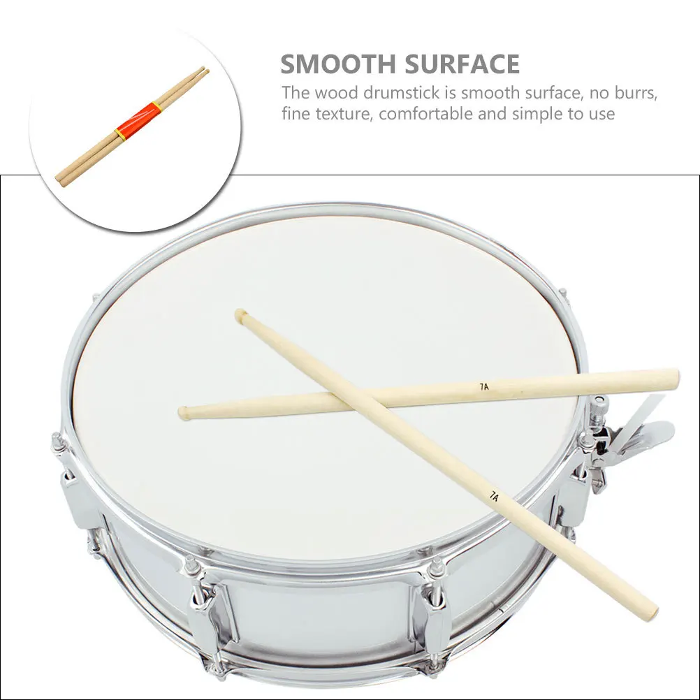 

1Pair Professional Maple Wood Drumsticks 7A Size Lightweight Versatile Drum Practice Sticks for Adults Kids High Precision