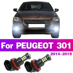 LED Car Front Fog Light Lamps Bulb For PEUGEOT 301 2014 2015 2016 2017 2018 2019 Auto Accessory