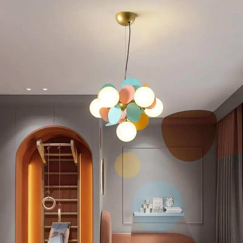 Imagem -04 - Colorido Flower Led Chandelier Lights para Kids Room g9 Metal Pendant Lamp Quarto Pendurado Multicolor Art Tree Teto Fixture