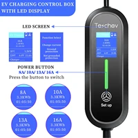 Teschev 220V 230V J1772 Type1 EV chargeur 3.5kW Type2 câble de charge Portable 16A EVSE Station de charge pour véhicules électriques 4