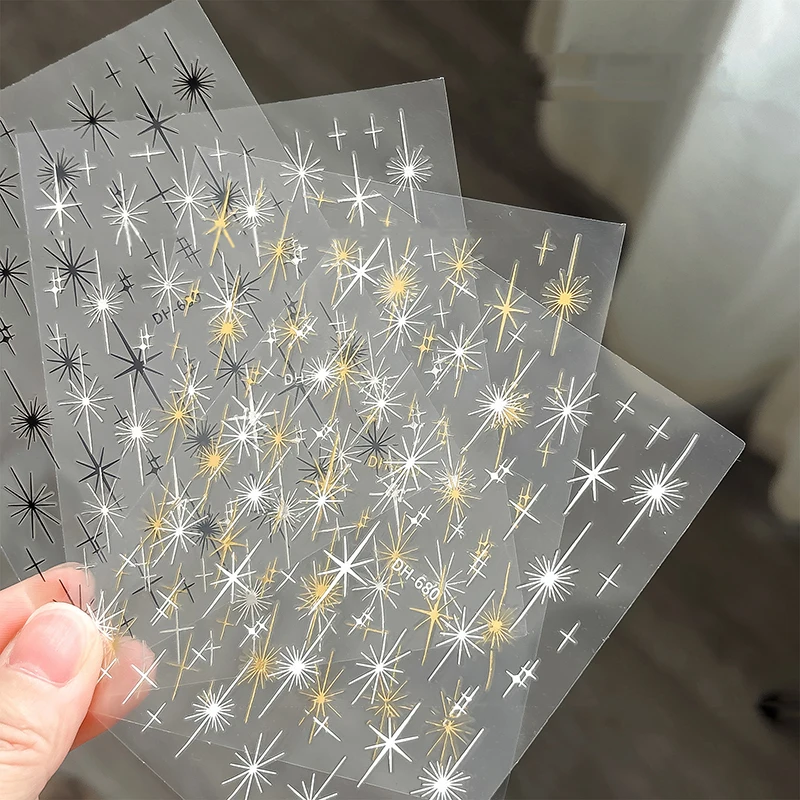 Star Radiant-calcomanías autoadhesivas 3D para uñas, diseños de líneas, suministros para decoración de manicura DIY