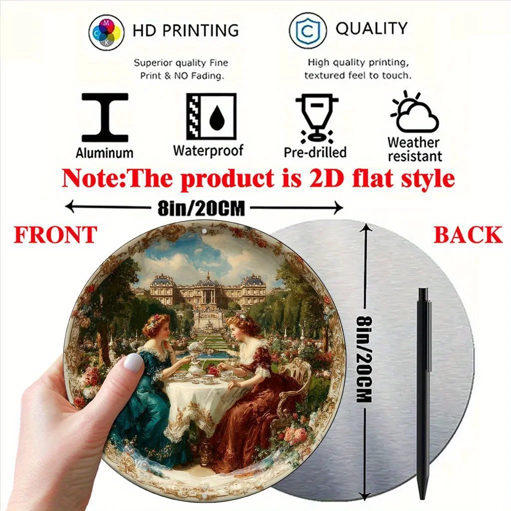 CIFBUY Vintage Poseidon Aluminum Wall Art, Waterproof Durable Round Tin Metal Plaque for Home Kitchen Office Cafe