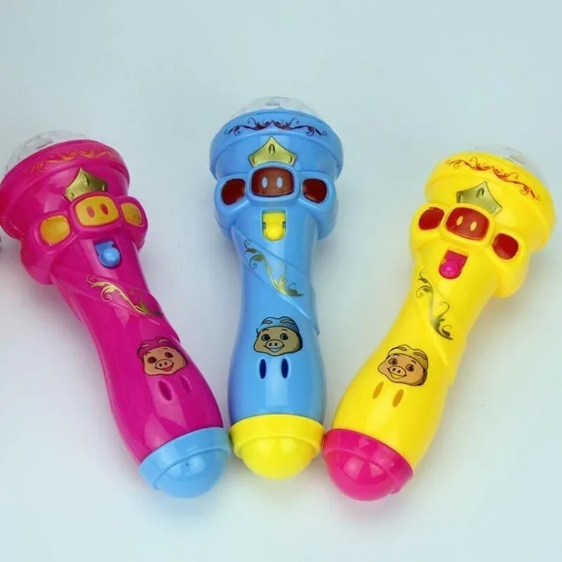 6 Inch LED Projection Microphone Flash Microphone Light Up Children Toys Kids Gift Led Party Random Shipment