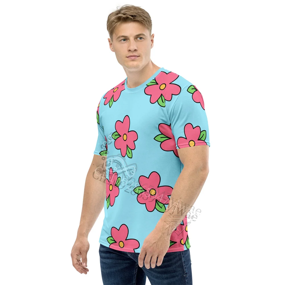 Duff Man Homer Simpson Blumenmuster-Kostüm-T-Shirt, The Simpsons-Charakter, T-Shirt mit Allover-Motiv, für Männer und Frauen, Halloween-Kostüm, lässiges T-Shirt. – Detail 6